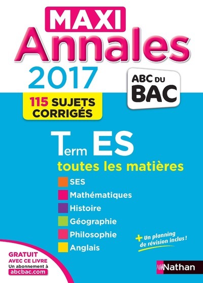 Maxi Annales Bac 2017 – Terminale ES