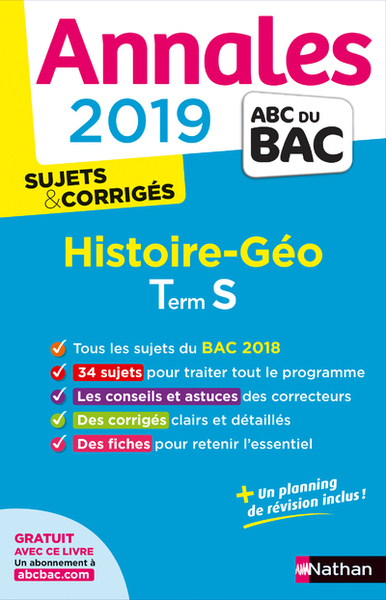 Annales Bac 2019 Histoire Géo – Terminale S – Corrigé