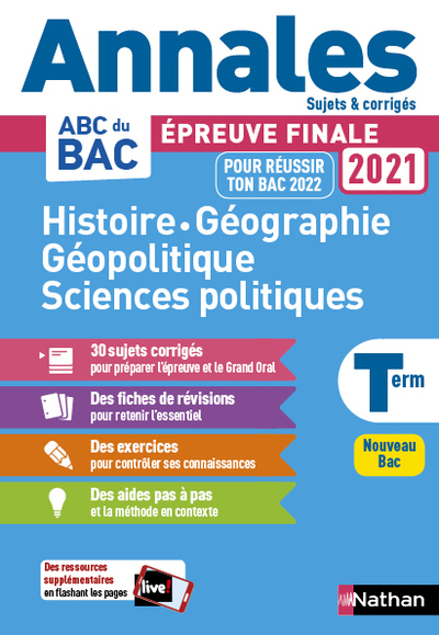 Histoire-Géo Géopolique Sciences Politiques – Term – Annales Bac 2021 – Sujets & corrigés