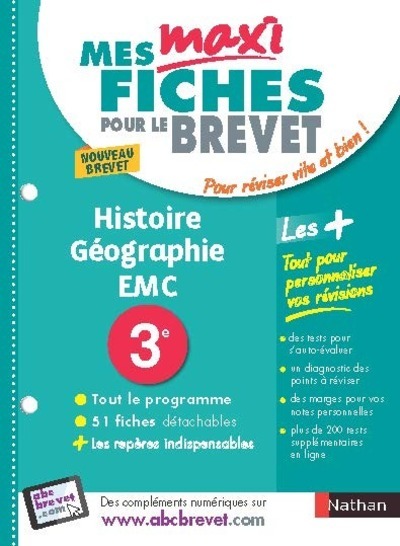 Mes Maxi Fiches Histoire Géographie Enseignement Moral et Civique 3ème