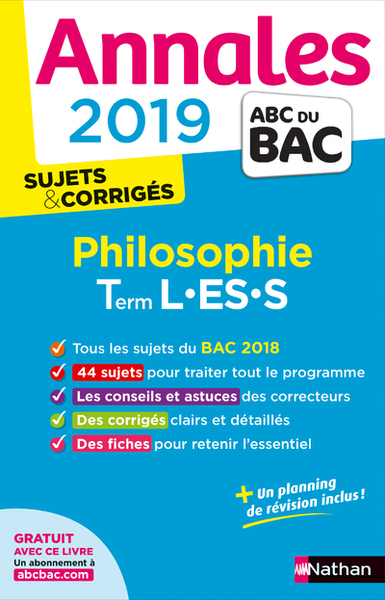 Annales Bac 2019 Philosophie – Terminale L-ES-S Corrigé