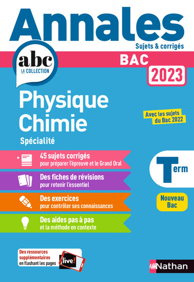Annales BAC 2023 Physique Chimie Terminale – Corrigé