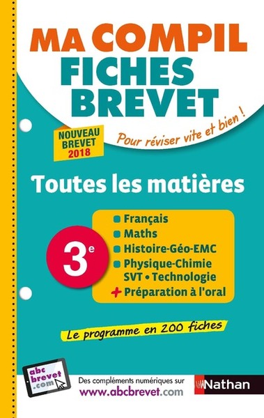 Ma Compil fiches Brevet Toutes matières 3ème