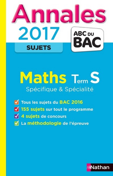 Annales Bac 2017 Maths S Spé & Spé – NC