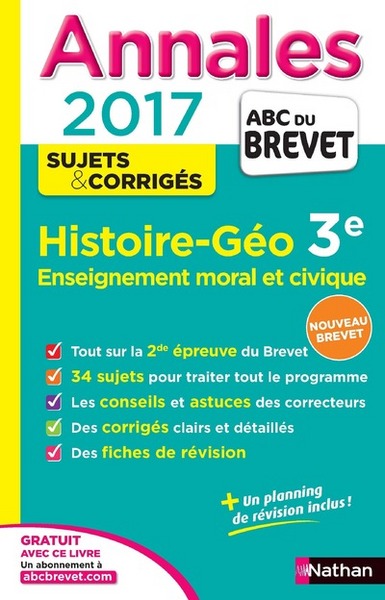 Annales Brevet 2017- Histoire Géo – EMC
