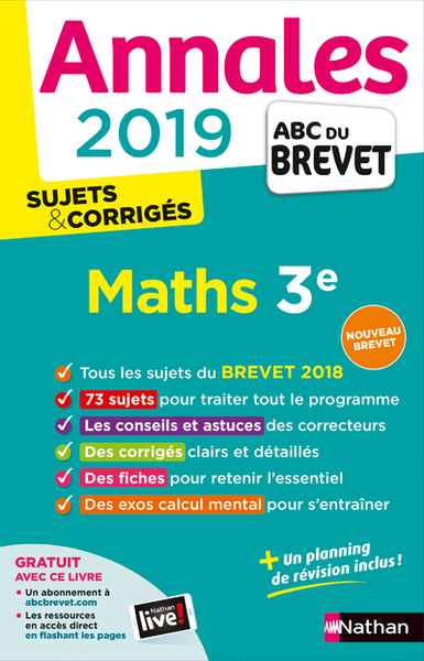 Annales Brevet 2019 Maths – Corrigé