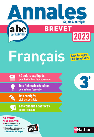 Annales Brevet 2023- Français – Corrigés