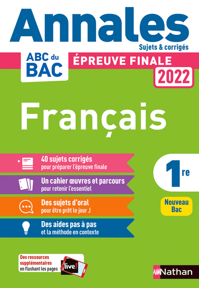 Annales Bac 2022 – Français 1re – Corrigé