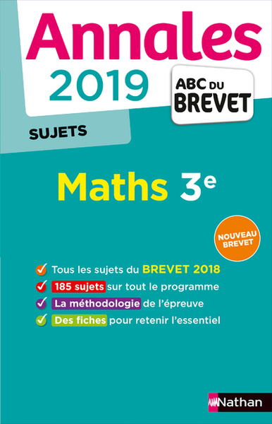 Annales Brevet 2019 Maths 3e – Sujets
