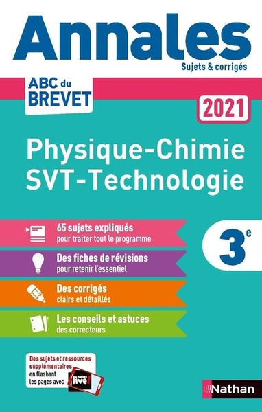 Annales Brevet 2021 – Physique Chimie – SVT – Techno – Corrigé