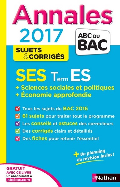 Annales Bac Sciences Economiques et Sociales – Terminale ES- Spé&Spé – Corrigé