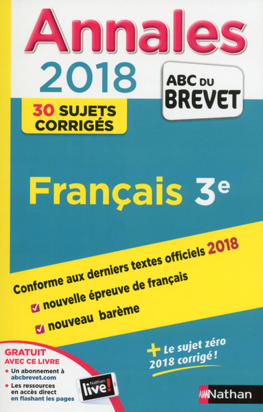 Annales Brevet – Français 3E – Corrigés – 2018 NE
