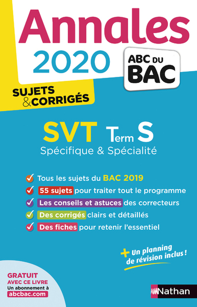 Annales Bac 2020 SVT Term S – Spécifique & Spécialité – Sujets & corrigés