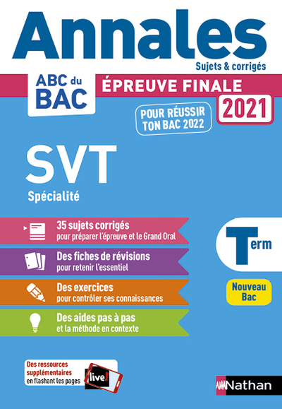 Annales Bac 2021 SVT Term – Corrigé