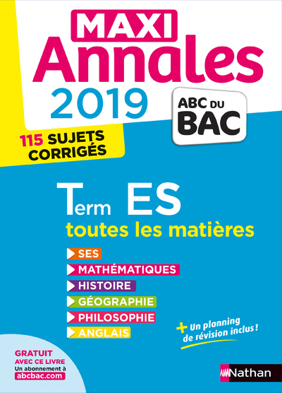 Maxi Annales Bac 2019 – Terminale ES