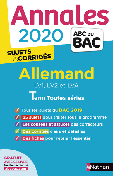 Annales Bac 2020 Allemand Term Toutes séries – Sujets & corrigés