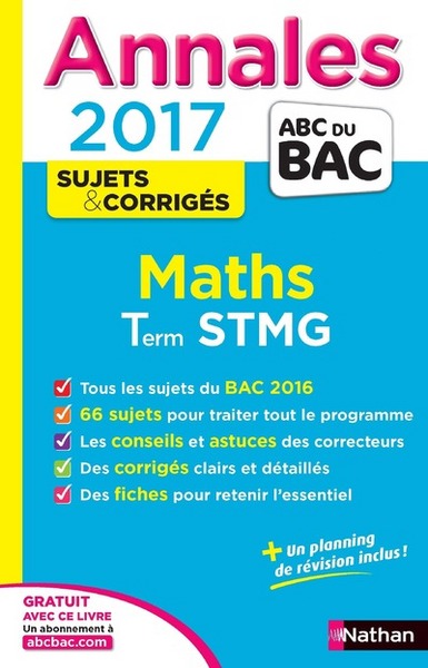 Annales Bac 2017 – Maths STMG – Corrigé
