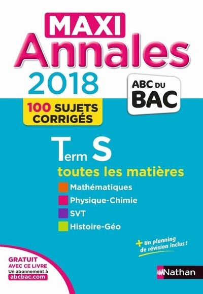 Maxi Annales Bac – Terminale S – 2018