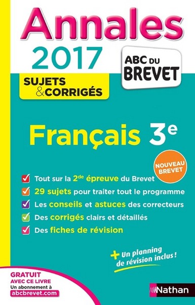 Annales Brevet 2017 – Français – Corrigé