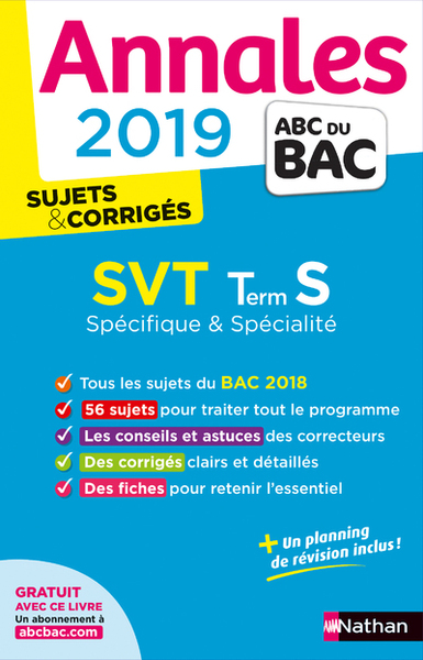 Annales Bac 2019 SVT Terminale S Spé&Spé – Corrigé
