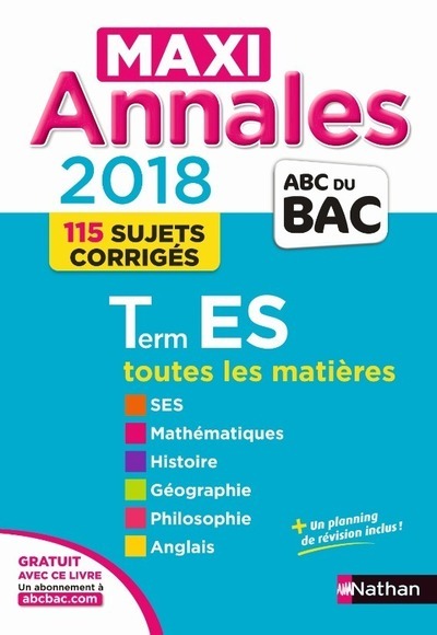 Maxi Annales Bac – Terminale ES – 2018