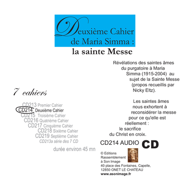 Deuxième cahier de Maria Simma – la sainte messe – livre audio – CD214