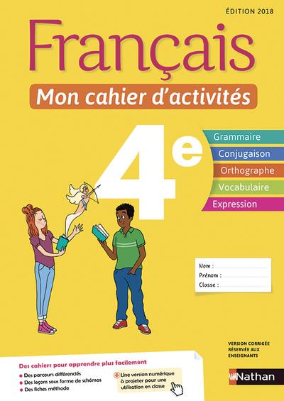 Français – Mon cahier d’activités 4e – Elève -2018