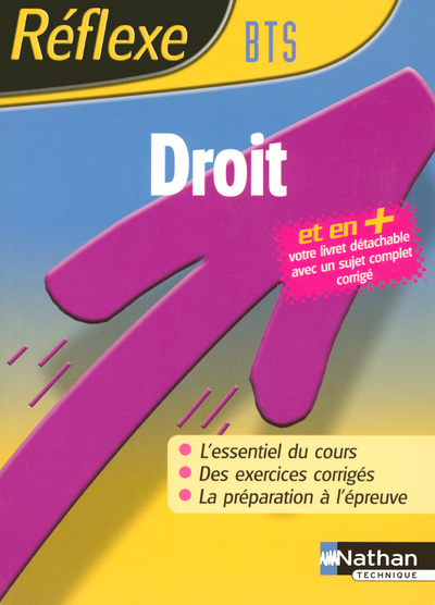 DROIT BTS REFLEXE N25 2005 MEMO + LIVRET DETACHABLE AVEC UN SUJET COMPLET CORRIGE