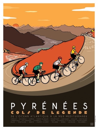 Affiche : Tour de France, Pyrénées cols de légende