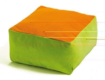 Coussin carré bicolore