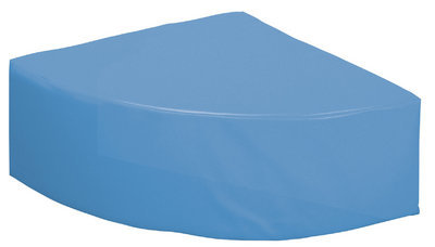 Pouf 1/4 de cercle toile bleue
