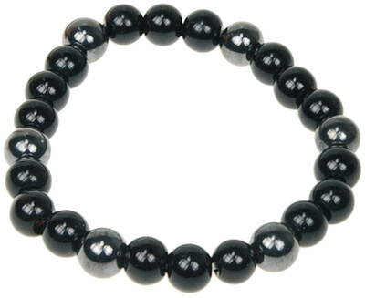 Bracelet Onyx et Hématite Perles rondes 8 mm