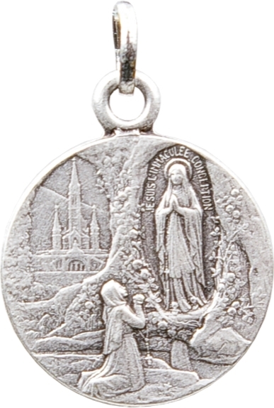 Médaille Notre Dame de Lourdes argentée