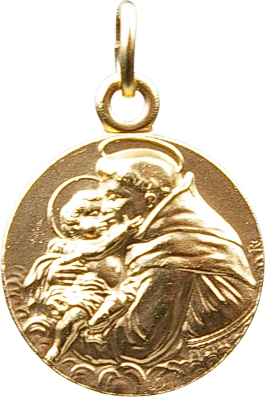 Médaille Saint Antoine dorée