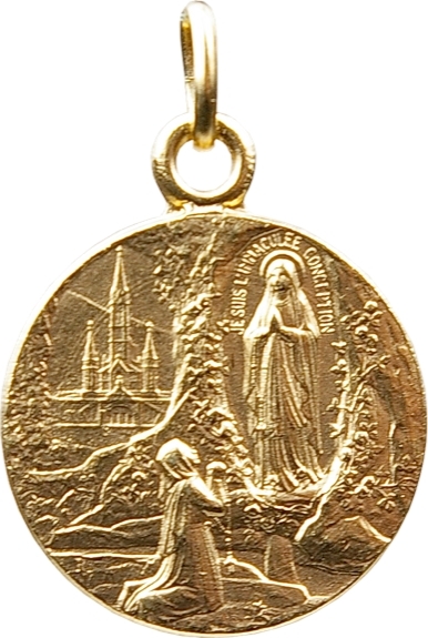 Médaille Notre Dame de Lourdes dorée