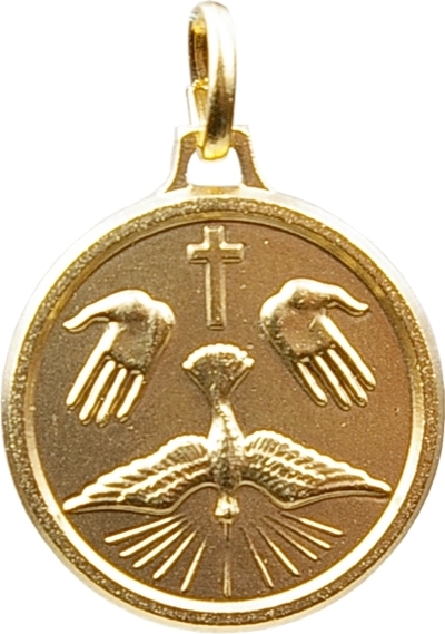 Médaille Saint Esprit dorée