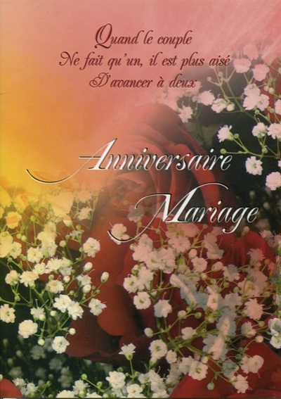 Lot de 5 cartes – Anniversaire mariage