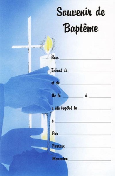 SOUVENIR DE BAPTEME LOT10EX