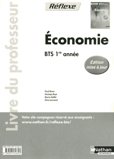 Économie – BTS Tertiaires 1re année – Livre du professeur Pochette Réflexe BTS