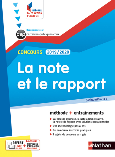 La note et le rapport 2019/2020 – Catégories A et B – N° 26 – (Intégrer la fonction publique) – 2018