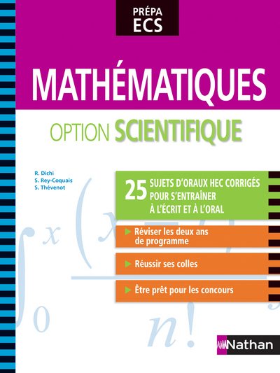 Mathématiques – option scientifique 25 sujets d’oraux HEC corrigés