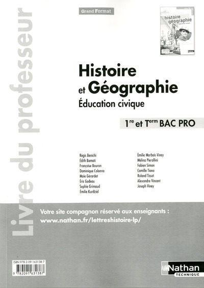 Histoire- Géographie- Education civique – 1re / Term Bac Pro Grand Format Livre du professeur