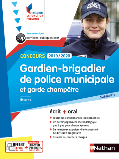 Concours Gardien-Brigadier de police municipale et garde champêtre 2019/2020 – Cat C N04 – (IFP)