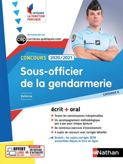 Concours Sous-officier de la gendarmerie 2020/2021- Cat B N°23 (Intégrer fonction publique) – 2019
