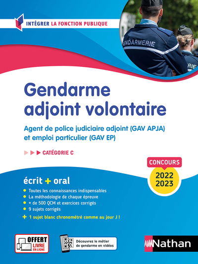 Gendarme adjoint volontaire – Tout en un – Intégrer la fonction publique – 2022/2023