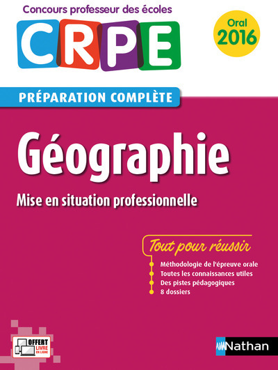 Géographie – Préparation à l’épreuve orale Concours Professeur des écoles Livre