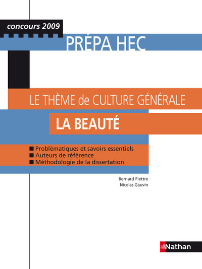 LE THEME DE CULTURE GENERALE CL PREP (LA BEAUTE) 2008