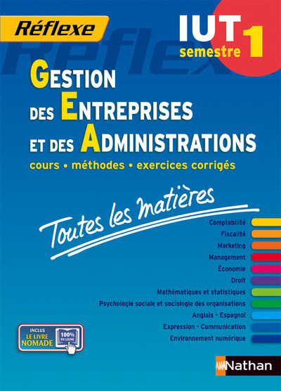 Toutes les matières IUT Gestion des entreprises et des administrations – Semestre 1 Réflexe IUT