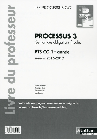 Processus 3 BTS CG 1ère année (Les processus CG) 2016-2017 – Livre du professeur