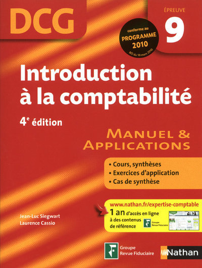 INTRODUCTION A LA COMPTABILITE EPREUVE 9 DCG MANUEL & APPLICATIONS 2010 4ED